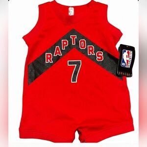 NBA Baby Raptors Red and Black Lowry Romper